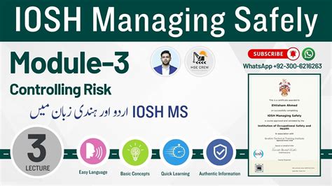 Iosh Ms Lecture Module Controlling Risk Iosh Managing Safely