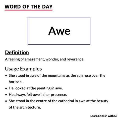 word   day awe word   day words awe definition