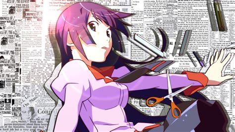 Wallpaper Gadis Anime Monogatari Series Kawaii Girl Kulit Putih Senjougahara Hitagi Karya