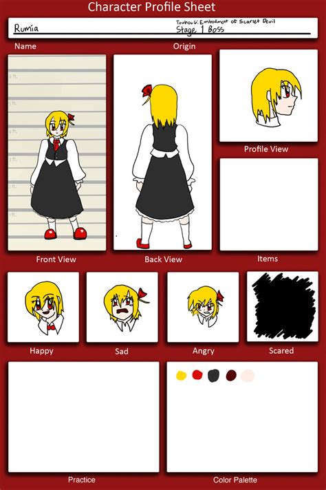 Rumia Character Sheet By Miathefeline On Deviantart