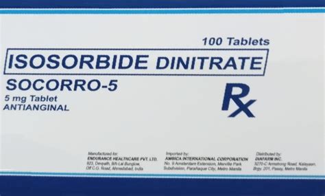 Socorro Isosorbide Dinitrate Mg Tablet S Price In The