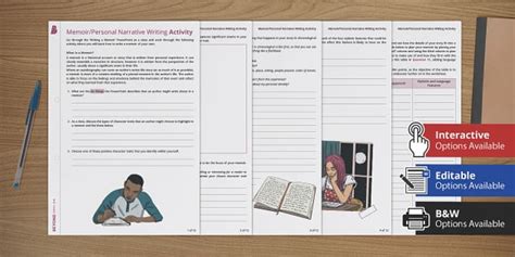 Memoir And Personal Narrative Writing Activity Worksheet