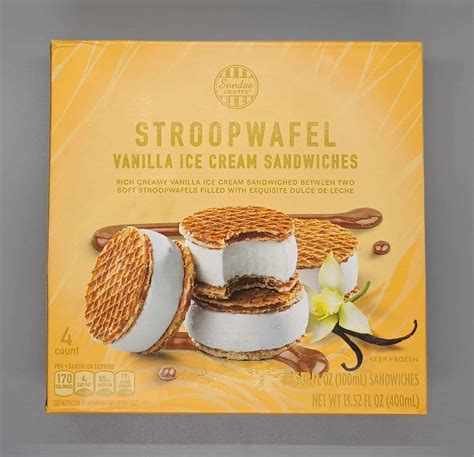 Sundae Shoppe Stroopwafel Vanilla Ice Cream Sandwiches Aldi Reviewer