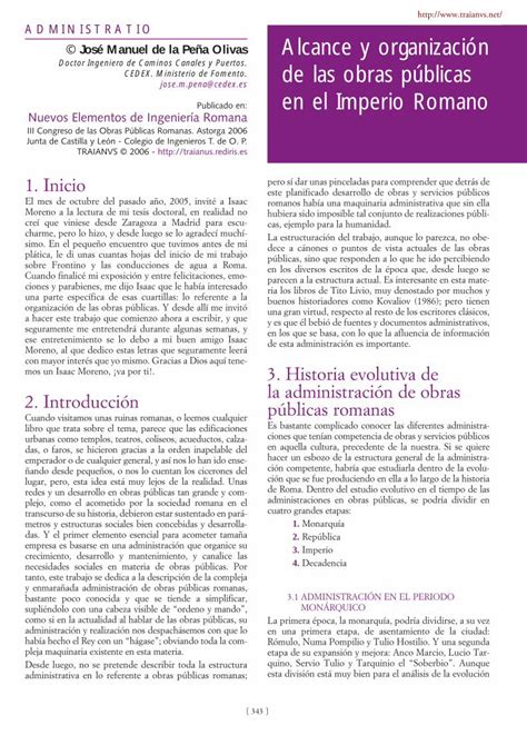 Pdf Alcance Y Organizaci N De Las Obras P Blicas En El Imperio Romano