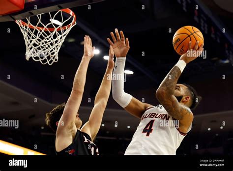 Auburn Forward Johni Broome Shoots Over Penn Forward Nick Spinoso