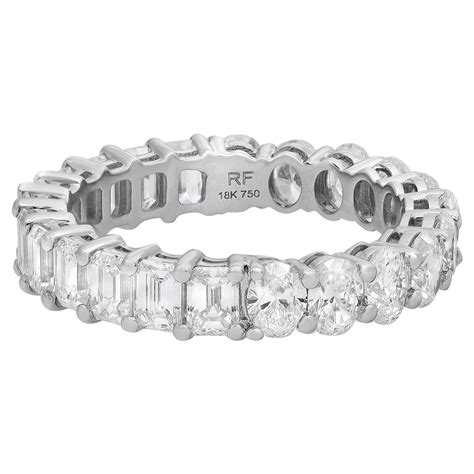 371cttw Emerald Cut Diamond Eternity Band Ring 18k White Gold For Sale