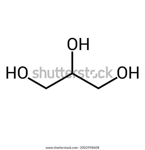 Chemical Structure Glycerol Glycerine Glycerin C3h8o3 Stock Vector Royalty Free 2002998608