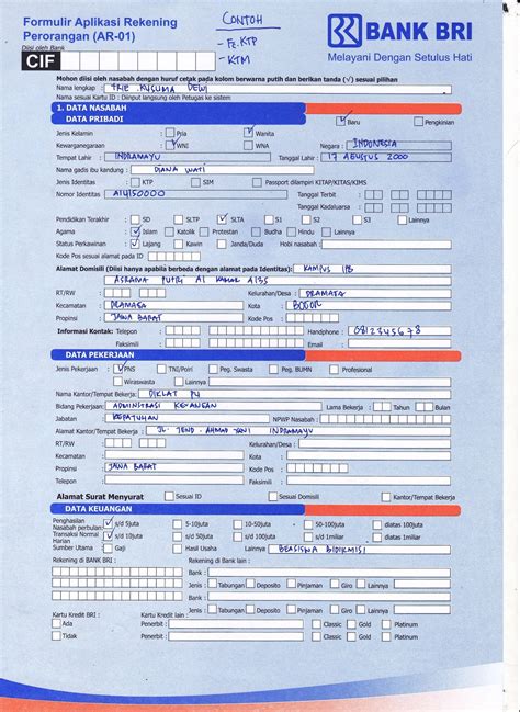 Detail Contoh Cara Mengisi Formulir Pembukaan Rekening Bni Koleksi Nomer 12