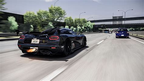 Hp Koenigsegg Agera Rsr Driving On Japan Highway With Traffic