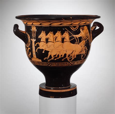 Terracotta Bell Krater Bowl For Mixing Wine And Water Greek Attic