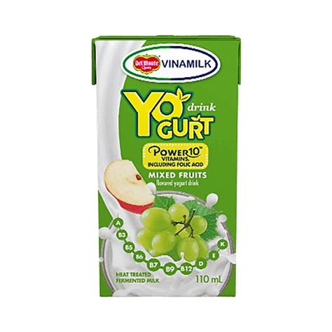 Del Monte Vinamilk Yogurt Drink Mixed Fruits 110ml Fresh Milk