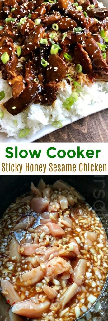 Easy Slow Cooker Recipes Sticky Honey Sesame Chicken One Hundred Dollars A Month