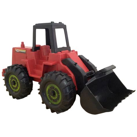 Trator Brinquedo Infantil Caminhãozinho Pá Carregadeira Vermelho no