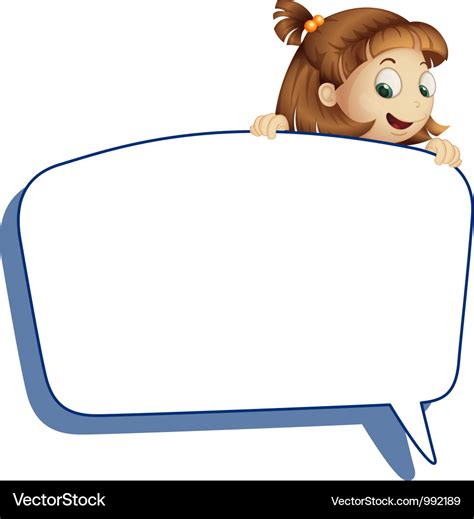 Girl Holding Speech Bubble Royalty Free Vector Image