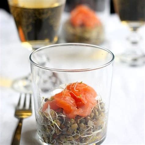 Salade de lentilles au saumon fumé