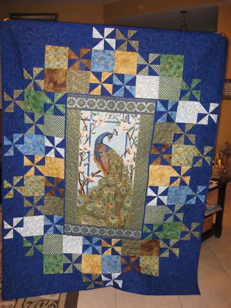 Peacock Paradise Quilt Quilts Panel Quilts Sewing Room