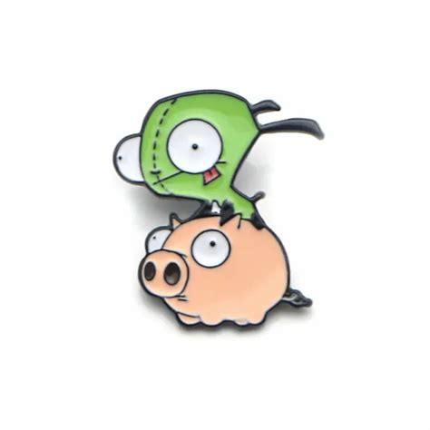 Invader Zim Dessin Anim Personnage Sur Cochon Mail Pingle M Tallique