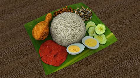 D Nasi Lemak Turbosquid