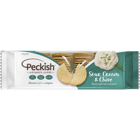 Buy Peckish Thins Rice Crackers Sour Cream And Chives 90g Online Worldwide Delivery