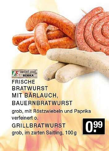 Meinland Edeka Frische Bratwurst Mit Bärlauch Bauernbratwurst Oder