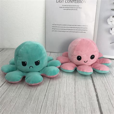 Cute Emotion Flip Octopus Toy Stuffed Plush Angry Flip Happy Etsy