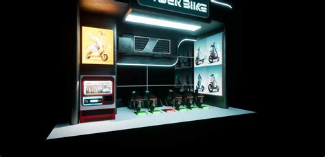 3d Model Cyberpunk Electric Scooter Station Vr Ar Low Poly Cgtrader