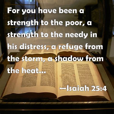 Isaiah For You Have Been A Strength To The Poor A Strength To The