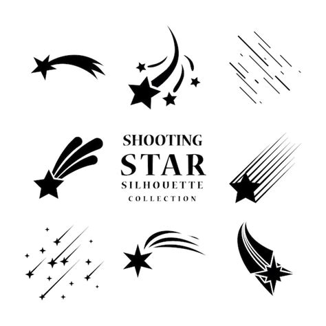 Premium Vector | Shooting star silhoutte collection