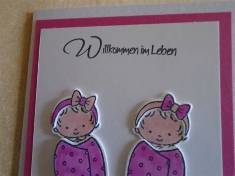 Gl Ckwunschkarte Zur Geburt Zwillinge M Dchen Zwillingskarte Etsy