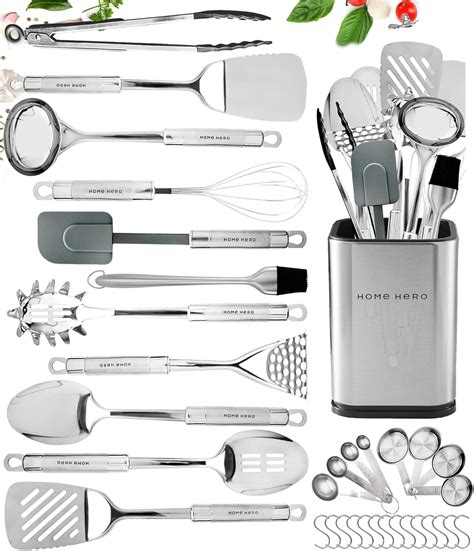 Home Hero Stainless Steel Kitchen Utensils Set Nonstick