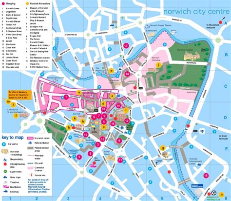 Norwich sightseeing map - Ontheworldmap.com