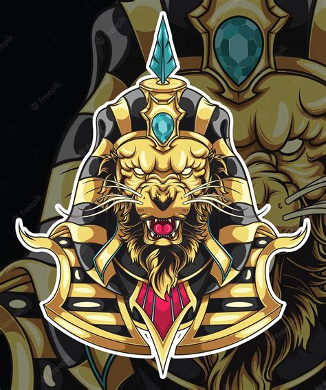 Premium Vector Lion In God Of Egypt Mythology Character Design