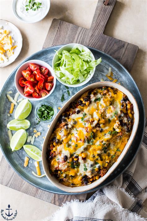 Chicken Black Bean And Tortilla Casserole The Beach House Kitchen