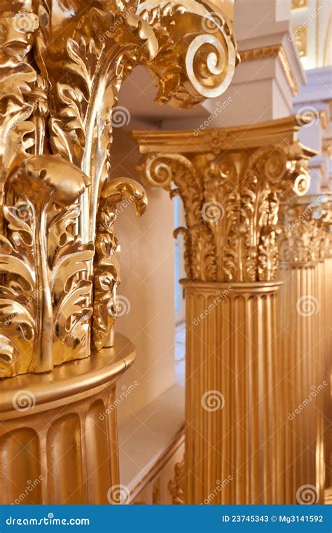 Gold Columns Stock Image Image Of Column Thread Close 23745343
