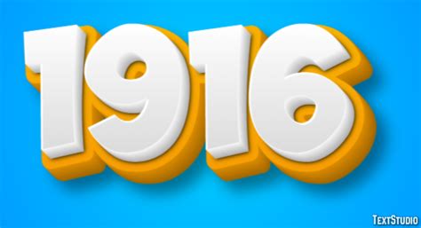 1916 Text Effect and Logo Design Number