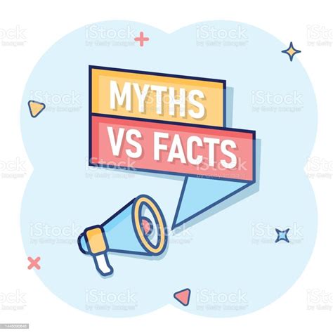 Myths Vs Facts Megaphone Icon In Comic Style True Or False Loudspeaker