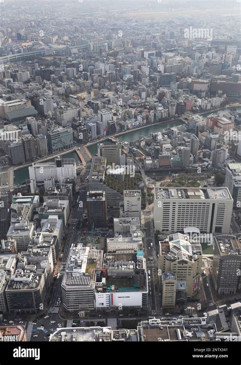 An Aerial Photo Shows Tenjin Area In Fukuoka City Fukuoka Prefecture