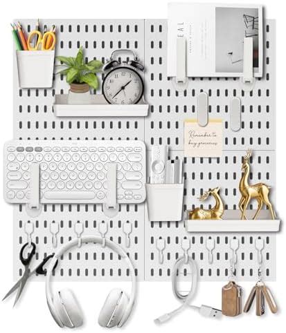 Easyhomie Wall Organiser Pegboard Combination Kit With 4 Tiles 30x30cm