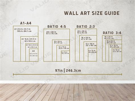 Wall Art Size Guide Frame Size Guide Print Size Guide Wall Display