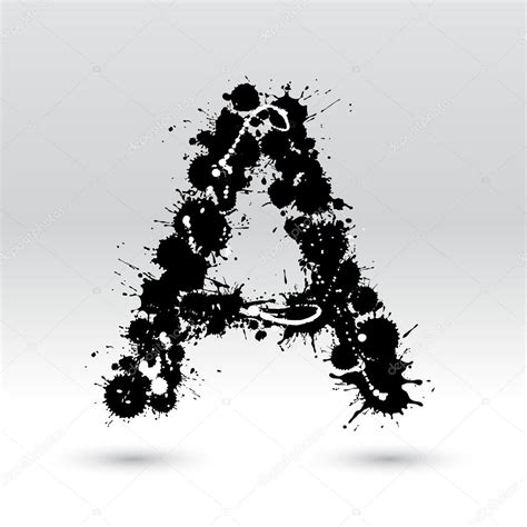 Letter A Formed By Inkblots Stock Vector Image By Black Fox 28277213