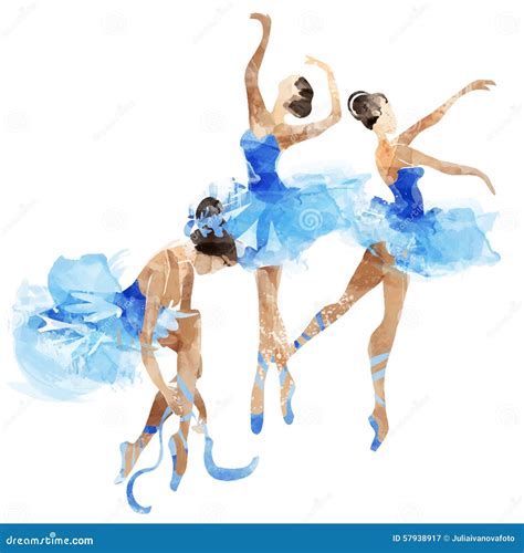 Watercolor Ballerinas Dancing Cartoon Vector CartoonDealer 57938033