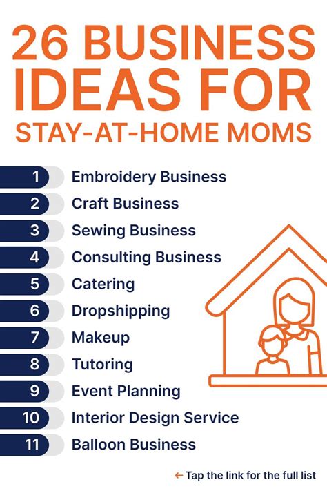 The Flyer For Business Ideas For Stay At Home Moms Is Shown In