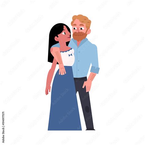 Cartoon Couple Hugging