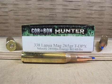 20 Round Box 338 Lapua Magnum 265 Grain T Dpx Corbon Hunter Ammo