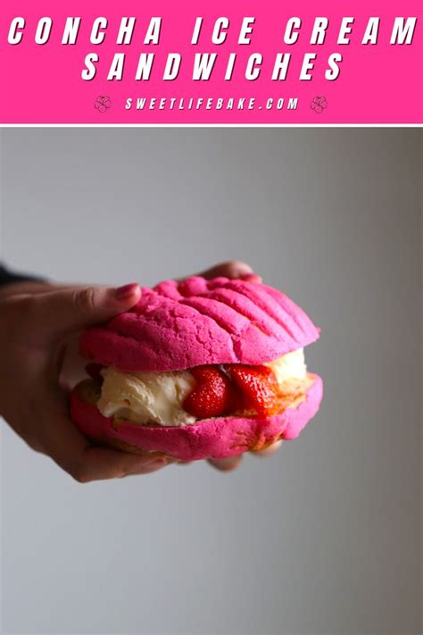 Strawberry Lime Concha Ice Cream Sandwiches Ice Cream Sandwich Strawberry Cream Cakes Frozen