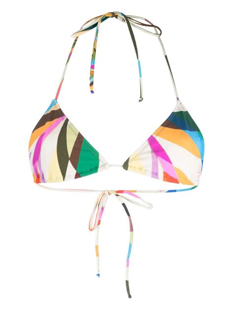 SIEDRES Kaleidoscope Graphic Print Bikini Top Farfetch