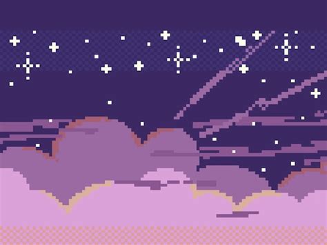 Premium Vector Cloud In The Sky With Pixel Art Style Vector Background