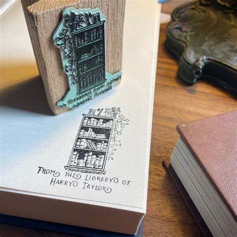 From The Library Of Stamp Ex Libris Rubber Stamp Personalised Book