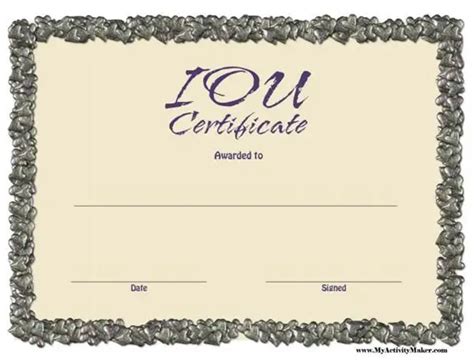 Free Printable Iou Voucher Free Printable Templates