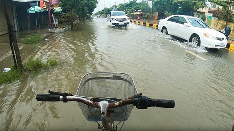 Unclogging Culvert Drain Flood Rain Remove Plastic And Debris Clogged